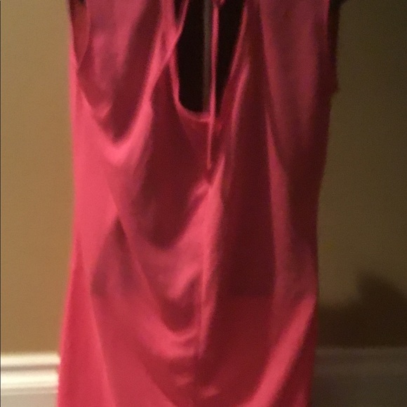 Knee length OP Hot pink cover up.  Keyhole back - Picture 4 of 6